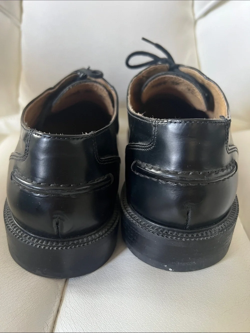 Kenneth Cole Black Leather Moc-Toe Lace-Up Dress Oxfords